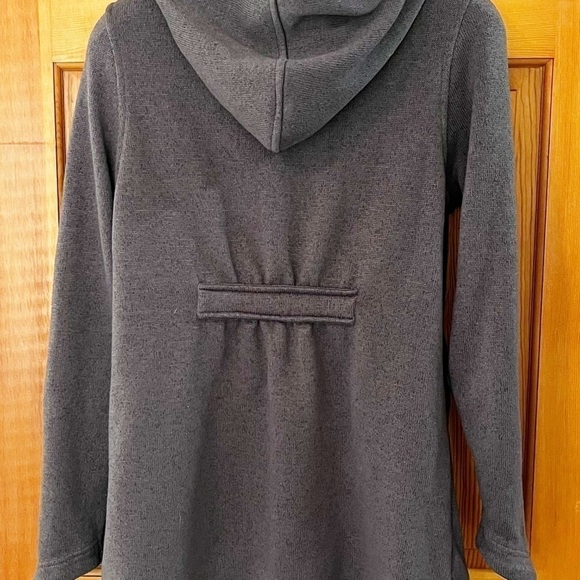 Alpine Design Womens Gray Hooded Jacket Sz S Pockets Snap Front Knit Fall Peplum - Picture 3 of 7